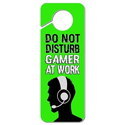 Graphics and More Do Not Disturb Gamer at Work Boy Male Man Plastic Door Knob Hanger Sign