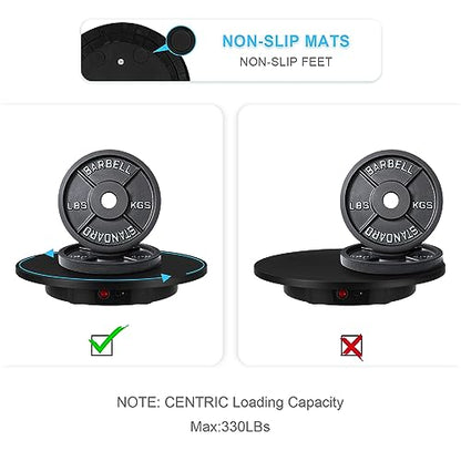 Motorized Rotating Display Stand, Remote Control Rotating Display Stand, 360 Degree Mute 330 Lbs Load Electric Rotating Platform for Photography Products, Live Video Show, Angle Speed, Wired