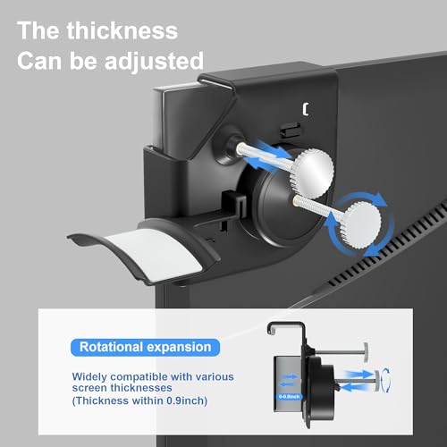 Headphone Holder for Screen, Plastic Headphone Stand, Headset Stand Suitable for AirPods Max, Sony, Bose, Beats and More (black) - color: black