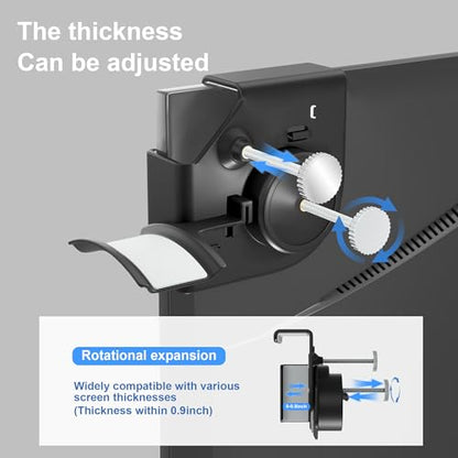 Headphone Holder for Screen, Plastic Headphone Stand, Headset Stand Suitable for AirPods Max, Sony, Bose, Beats and More (black) - color: black