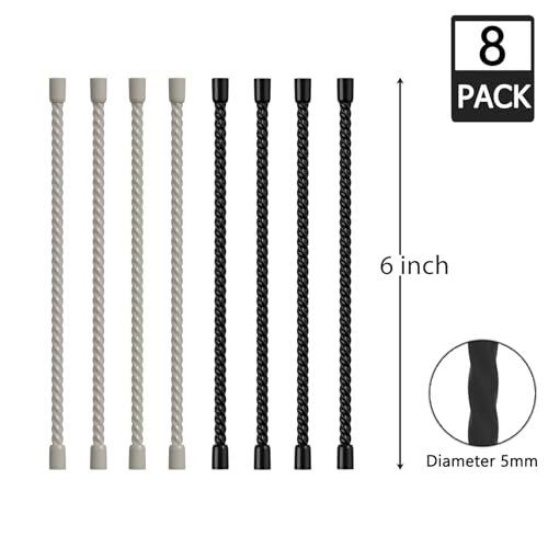 8PCS Silicone Cable Ties 6 Inch Reusable Twist Ties Steel-Core Cable Tie Straps Organizer All Purpose Bendable Cord Tie for Indoor Outdoor Bundling Holding Securing and Wrapping (Black White) - color: Black & White, size: 6-Inch (8PCS)