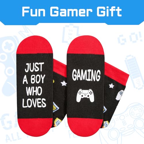 HAPPYPOP Music Gifts for Music Lovers - Guitar Saxophone Violin Socks for Musicians Players - color: Just Boy Gaming Black
