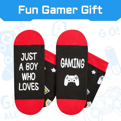 HAPPYPOP Music Gifts for Music Lovers - Guitar Saxophone Violin Socks for Musicians Players - color: Just Boy Gaming Black