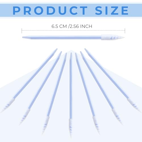 Chinco 200 Pcs Cleaning Swabs 2.56 Inch Sponge Tip Swabs Sticks for Printer Heads, Scanners, Camera Lenses, Chip Hard Disk Industries, Optical Lenses and Optical Equipment Makeup(Blue) - color: Blue