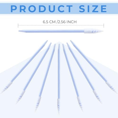 Chinco 200 Pcs Cleaning Swabs 2.56 Inch Sponge Tip Swabs Sticks for Printer Heads, Scanners, Camera Lenses, Chip Hard Disk Industries, Optical Lenses and Optical Equipment Makeup(Blue) - color: Blue