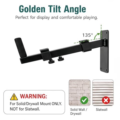 Musical Keyboard Wall Mount, 12.5-19" Telescopic Piano Keyboard Stand Holder, Versatile Wall-Mounted Musical Instrument Display Rack for Synth, MIDI, Electric Piano (1 Pair)