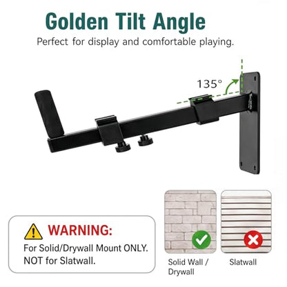 Musical Keyboard Wall Mount, 12.5-19" Telescopic Piano Keyboard Stand Holder, Versatile Wall-Mounted Musical Instrument Display Rack for Synth, MIDI, Electric Piano (1 Pair)