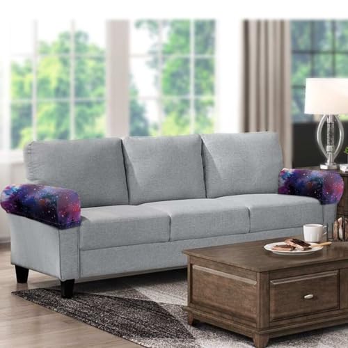 Galaxy Space Print Armrest Covers for Chairs, 2 PCS Stretch Furniture Protector for Recliner, Curved, Square, Stain Resistant Couch Armrest Covers - color: Galaxy Space