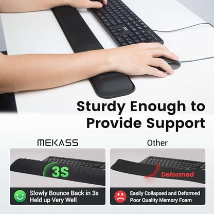 MEKASS Ergonomic Wrist Rest for Keyboard and Mouse, Soft Memory Foam Keyboard Wrist Rest Set with Non-Slip Silicone Base, Easy Typing, Pain Relief, Comfort for Office, Work, Gaming (Purple) - style: Purple