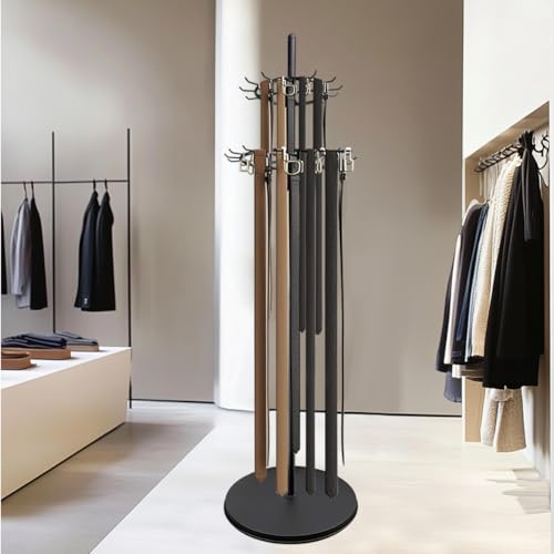 Floor Standing Belt Display Rack, Tie Hook, 66.2in Belt Display Rack, Metal Retail Tie Rack Hanger Organiser for Belt Displays Belt Displays for Bedroom Clothing Store Business