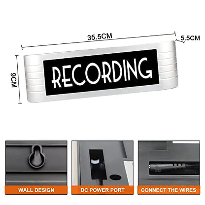 Recording Led Sign for Twitch, Tiktok, YouTube Streamers/Gamers - Live Streaming/Recording Light Sign – Red Cool Led Signs for Studio, Wall, Bedroom, Game Room Decor