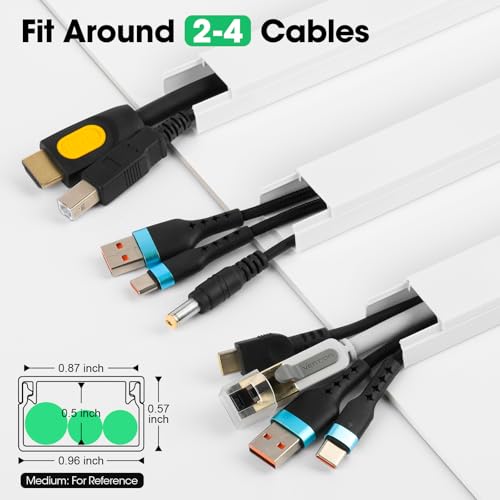 AZEN Cord Hider Kit, 630in Cord Covers for Wires on Wall, Paintable Wire Covers for Cords on Wall, Self-Adhesive Cable Hider Cord Organizer, Wire Hiders, 40X L15.75in X W0.96in x H0.57in - color: M-40P