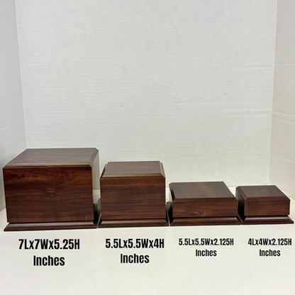 Display Base Pedestal Cherry Finish with 5/16" Center Hole – Square Stand Blank for Trophies, Figurines, 3D Prints, DIY Projects – Available in Multiple Sizes (5 1/2"Lx5 1/2"Wx2 1/8"H) - size: 5 1/2"Lx5 1/2"Wx2 1/8"H
