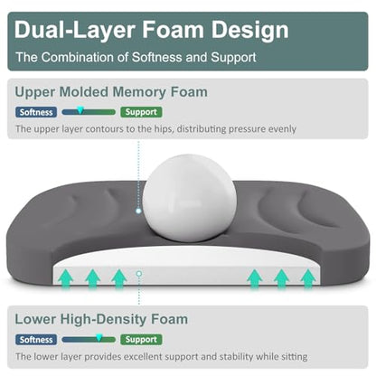 Shinnwa Dining Chair Cushions, Patented Design Memory Foam Kitchen Chair Pads with Ties and Washable Cover, 17" x 16" x 2", Burgundy - color: Burgundy