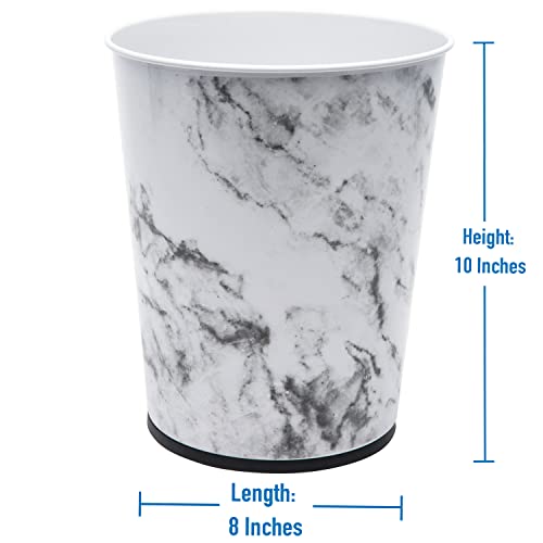 Bath Bliss 5 Liter Small Wastebasket | 2 Pack | Round Open Top | Trash Can | Bathroom | Bedroom | Kitchen | Office | Dorm | Disposal Waste Bin | Garbage | Marble - color: Marble, size: 2 Pack