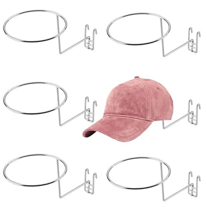 6-Pack Hat Displayer - Metal Gridwall Rack with Hooks for Retail & Home