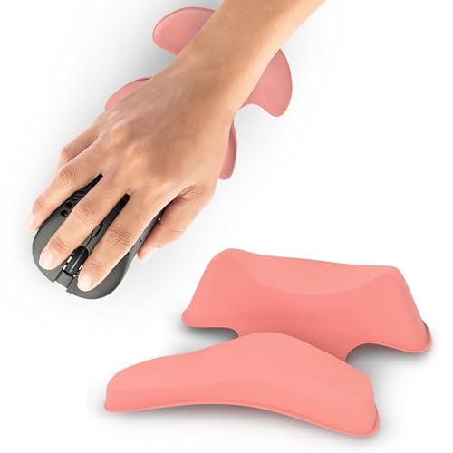 GlideX r2.0 Ergonomic Mouse Wrist Rest – Compact Sliding Wrist Pad with Low Profile Design for Desk Laptop Travel, Fits Small to Medium Hands (Pink) - color: Pink