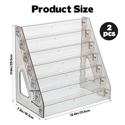 2 Pack 7 Layers Clear Display Shelf for Funko Pop Clear Acrylic Display Case for Miniature Mini Action Storage Mini Collectible Toys Display Shelf for Bitty Pop Compatible with Bitty Pops Funko(Gray)