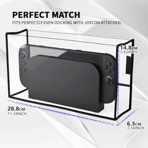 PlayVital Dust Cover for Nintendo Switch 2, Anti-Scratch Dust Guard Waterproof Cover Sleeve for Nintendo Switch 2 Console & Charging Dock -Transparent - color: Transparent