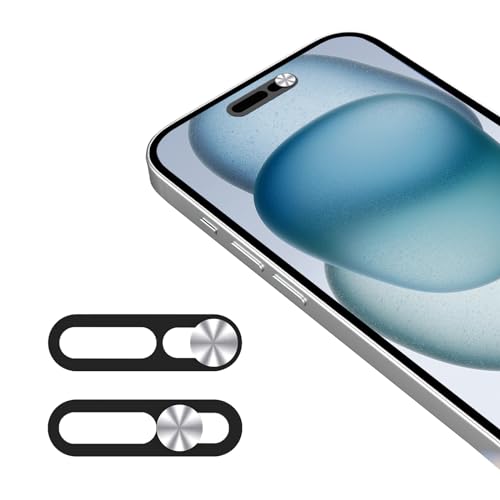 Webcam Cover,Front Camera Cover Compatible for iPhone 15/15 Plus/15 Pro/15 Pro Max/14 Pro/14 Pro Max,Protect Privacy and Security,Not Affect Face ID, 2 Pack-Silver - color: Silver