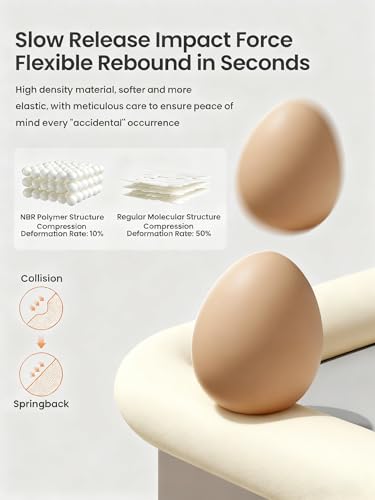 16.4FT L-Shape Baby Corner Protector Guards, Pre-Taped, 0.47''Thick | Edge Safety Bumpers for Furniture & Sharp Table Corners, with 10 Corners, Waterproof Soft Foam Adhesive Guard Cushion, Beige - color: Beige, size: 0.47''Th (16.4ft)