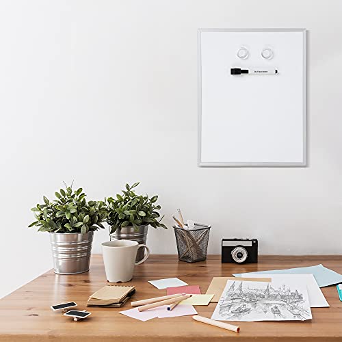 Amazon Basics Small Dry Erase Whiteboard, Magnetic Bulletin Board, with Marker and Magnets, 11"W x 14"H, Aluminum Frame - size: 11"W x 14"H, style: Aluminum frame
