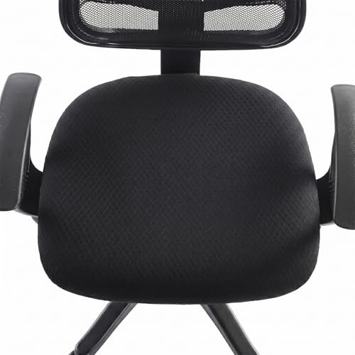 Stretch Jacquard Office Chair Cover, Removable Washable Desk Chair Cover, Anti-dust Seat Cushion Protectors - Black Diamond - color: Black Diamond, size: Chair Seat Cover