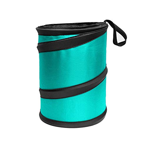 FH Group Automotive Waterproof Portable Collapsible Small Trash Can Garbage Container fits Most Cars,Polyethylene, SUVs, and Trucks Mint Universal fit - color: Mint, style: Small