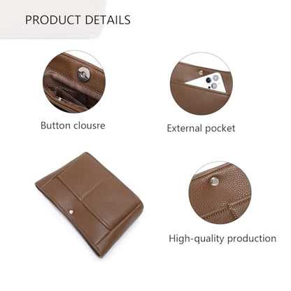 YONEBN waterproof Storage Bag Lightweight Large Capacity nylon Bag Inner Bag Handbag Organizer - color: Pu/Toffee Brown