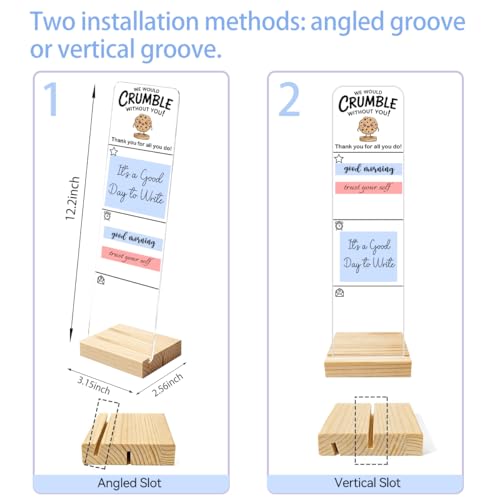 Sticky Notes Monitor Memo Board Acrylic Holder with Removable Wooden Base, We Would Crumble Without You Logo Desk Set with 200 Sheets Two Sizes Sticky Notes, Office Desk Accessories Organizer - color: Crumble