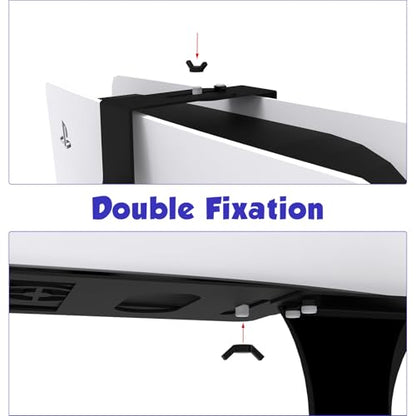 ZHSX Wall Mount for Ps5 Models,Ps5 Shelf Playstation Wall Mount Compatible with Ps5、Ps5 Pro and Ps5 Slim Disc Adjustable Length and Width Holds Two Controllers