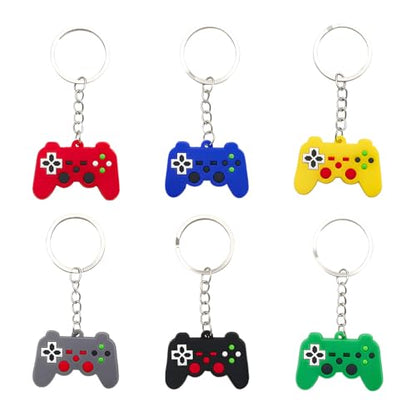 6PCS Video Game Controller Keychains, Mini Games Handle Keychain Pendant Favors, Games Controller Handle Key Ring Gift Charm for Women Men - color: 6pcs