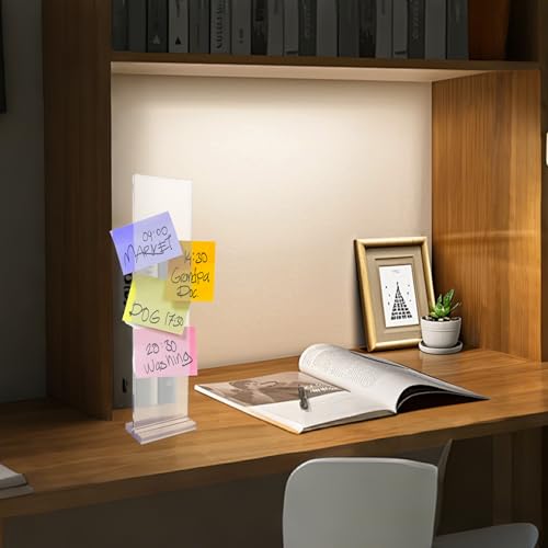 Removable Sticky Note Holder Double-Sided Acrylic Desktop Memo Message Board Transparent Adhesive Note Organizer for Any Computer and Laptop for Home Office School (Not Easy to Fall Off)