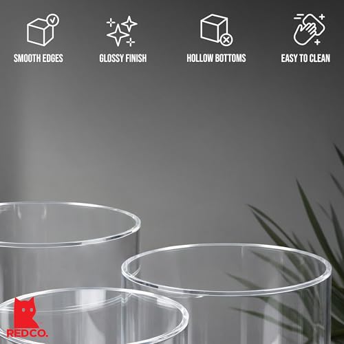 Red Co. Set of 3 Sizes (6", 5", 4") Acrylic Round Cylinder Display Nesting Riser Stands with Hollow Bottoms, Crystal Clear - color: Clear, size: 6", 5", 4"