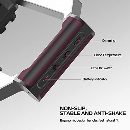 ULANZI Smartphone Video Rig with Light, U-Rig Light Cell Phone Handheld Stabilizer with Ring Light 2500K-9000K CRI 90+ for Filmmaking Live Steam YouTube Video Recording, with 5000mAh Build-in Battery - size: 280*51*195mm