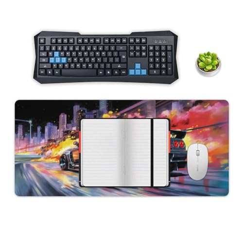 Large Mouse Pad Gaming Cool Japanese Anime R32 Tokyo Drift JDM Car Desk Mat Long Big Mousepad Extended Keyboard Computer Pad Office Desk Organizers and Accessories 35.4 x 15.7 inch - size: 40x90cm