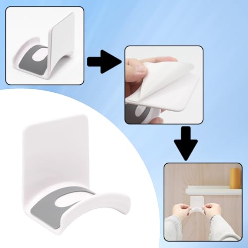 1Pcs White ABS Plastic Headphone Stand Hanger, Table Wall Mount Headset Holder Hook, Adhesive Earphones Hangers for Desk Headphone Hanger, Most Headphones and Controller - color: White, size: Wall Mount