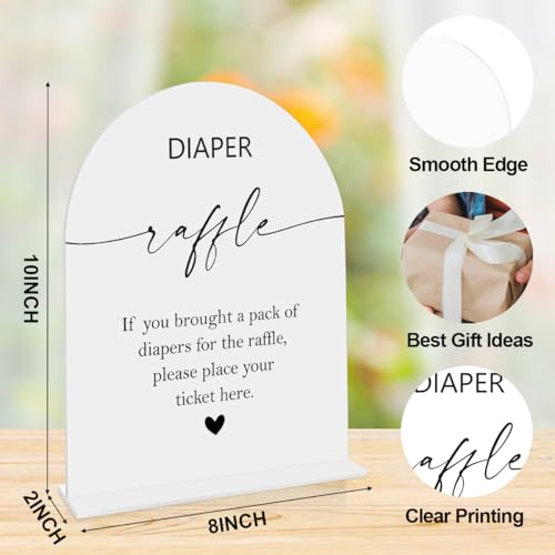 Diaper Raffle Sign, Baby Shower Diaper Game Sign, Shower Reception Event Party Table Desk Acrylic Decor 8x10 Inch - color: diaper raffle 8x10