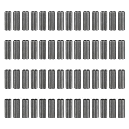 PATIKIL 1/25" 1mm Wire Rope Loop Sleeve 100 Pcs Copper Double Ferrule Duplex Crimping Loop Sleeve for Wire Rope Cable Fittings Rigging Fishing Wire,Black - size: 1/25"