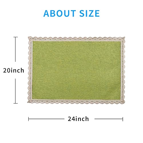 MINJIATEX Couch arm Covers,Non-Slip lace Sofa arm Covers Set of 2 Washable Sofa armrests Covers for Living Room Recliner Chair arm Cover Protectors for Leather Sofa armrest slipcover (GYDF-Green) - color: Gydf-green
