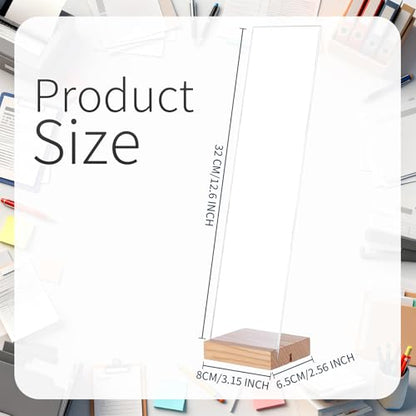 Monitor Memo Board with Removable Wooden Base Acrylic Portable Sticky Note Holder for Computer Monitors Office Desk Accessories, No Screen Damage, Fits Any Laptop and Desktop (2 Pcs)