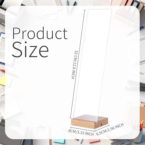 Monitor Memo Board with Removable Wooden Base Acrylic Portable Sticky Note Holder for Computer Monitors Office Desk Accessories, No Screen Damage, Fits Any Laptop and Desktop (2 Pcs)