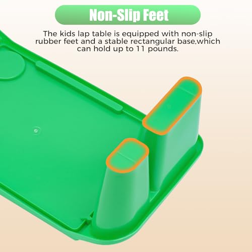 12 Pcs Kids Lap Desk Tray, Kindergarten Children's Tray with Side Pockets, Portable Lap Bed Table, Student Lap Desk, Plastic Breakfast Laptop Trays for Writing Eating Game Classroom Snacks Boy Girl