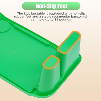 12 Pcs Kids Lap Desk Tray, Kindergarten Children's Tray with Side Pockets, Portable Lap Bed Table, Student Lap Desk, Plastic Breakfast Laptop Trays for Writing Eating Game Classroom Snacks Boy Girl