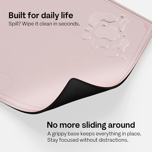 Pixio Mouse Pads - 36 x 16 inch XXL Caligraphy Pink Multifunctional Large Desk Mats for Gaming, Office, Desktop Anti-Slip Waterproof Washable Computer Mouse Mat - color: Pink Caligraphy