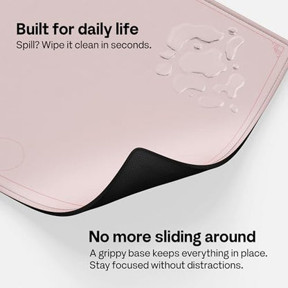 Pixio Mouse Pads - 36 x 16 inch XXL Caligraphy Pink Multifunctional Large Desk Mats for Gaming, Office, Desktop Anti-Slip Waterproof Washable Computer Mouse Mat - color: Pink Caligraphy