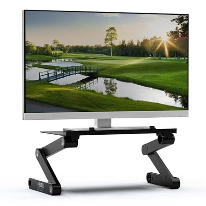 WorkEZ Monitor Stand, Single Mount Height Adjustable Monitor Riser for Desk, Ergonomic Desktop Computer Stand