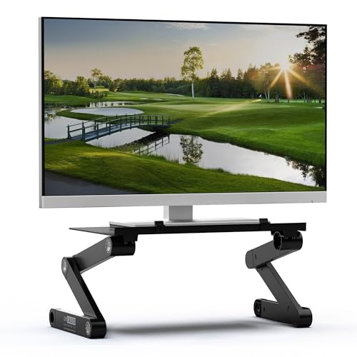WorkEZ Monitor Stand, Single Mount Height Adjustable Monitor Riser for Desk, Ergonomic Desktop Computer Stand