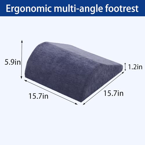 Foot Rest for Under Desk at Work, Ergonomic Under Desk Footrest with Washable Cover for Office, Home & Gaming Leg Elevation Pillow Blue - color: Blue