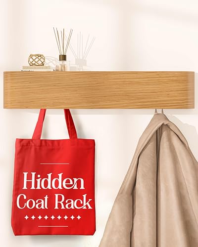 OLEEK wall Coat Rack - wall Shelf with Hooks - entryway Hooks - entryway Shelf - Modern Coat Rack - Wooden Coat Rack wall Mount for Home Decor - Wooden Mount for Home Decor - Coat Hanger Wall Mount - color: Beige